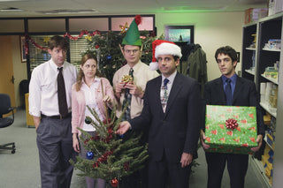 Image of The Office cast in holiday-themed / Christmas wear
